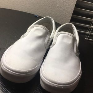 white slip on vans